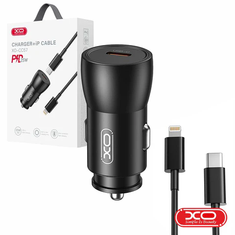 Adaptador Isqueiro USB-C PD 25W COM Cabo Lightning 1M XO