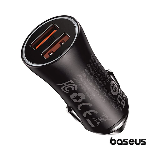 Adaptador Isqueiro USB 60W PD QC3.0 Golden Contactor BASEUS