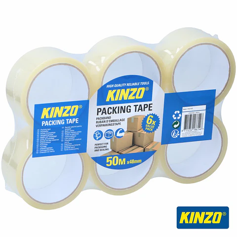 Fita Adesiva Transparente 48mm 50m 6x KINZO