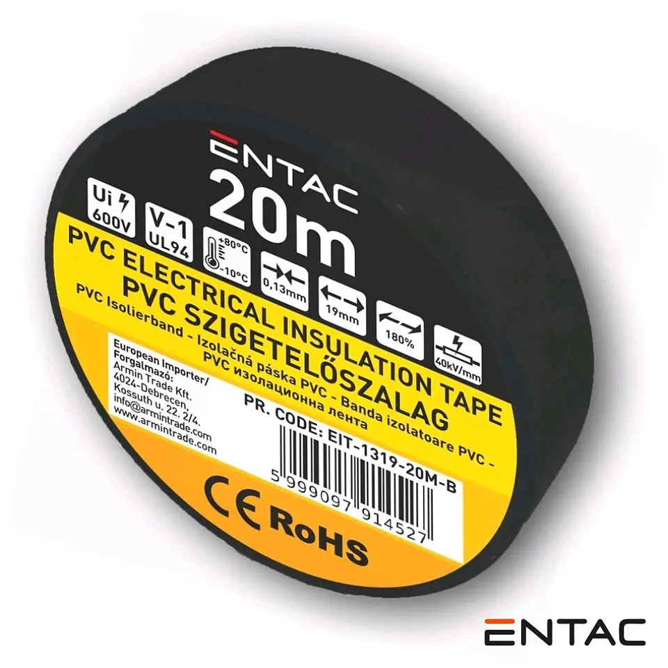 Fita Isoladora Preto 20M ENTAC 1