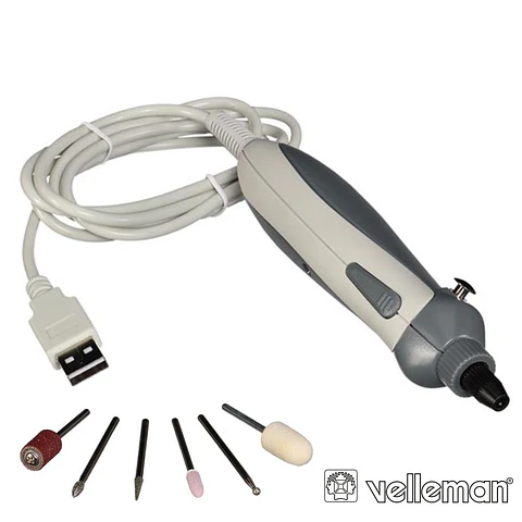 Berbequim De Precisão Elétrico Acessórios USB VELLEMAN