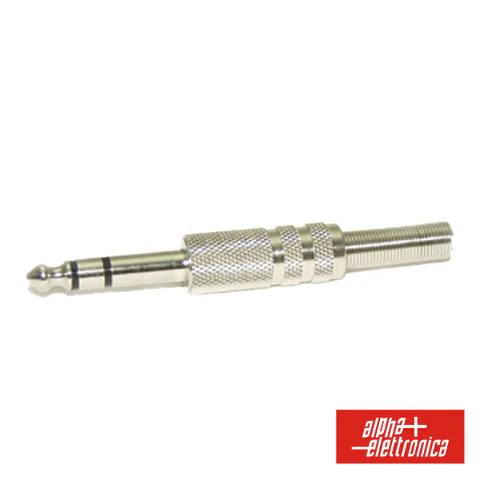 FICHA JACK 6.35MM MACHO STEREO COM GUARDA CABO EM MOLA