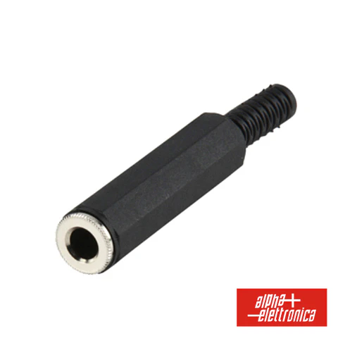 FICHA JACK 6.35MM FÊMEA MONO COM PROTEÇÃO DE CABO