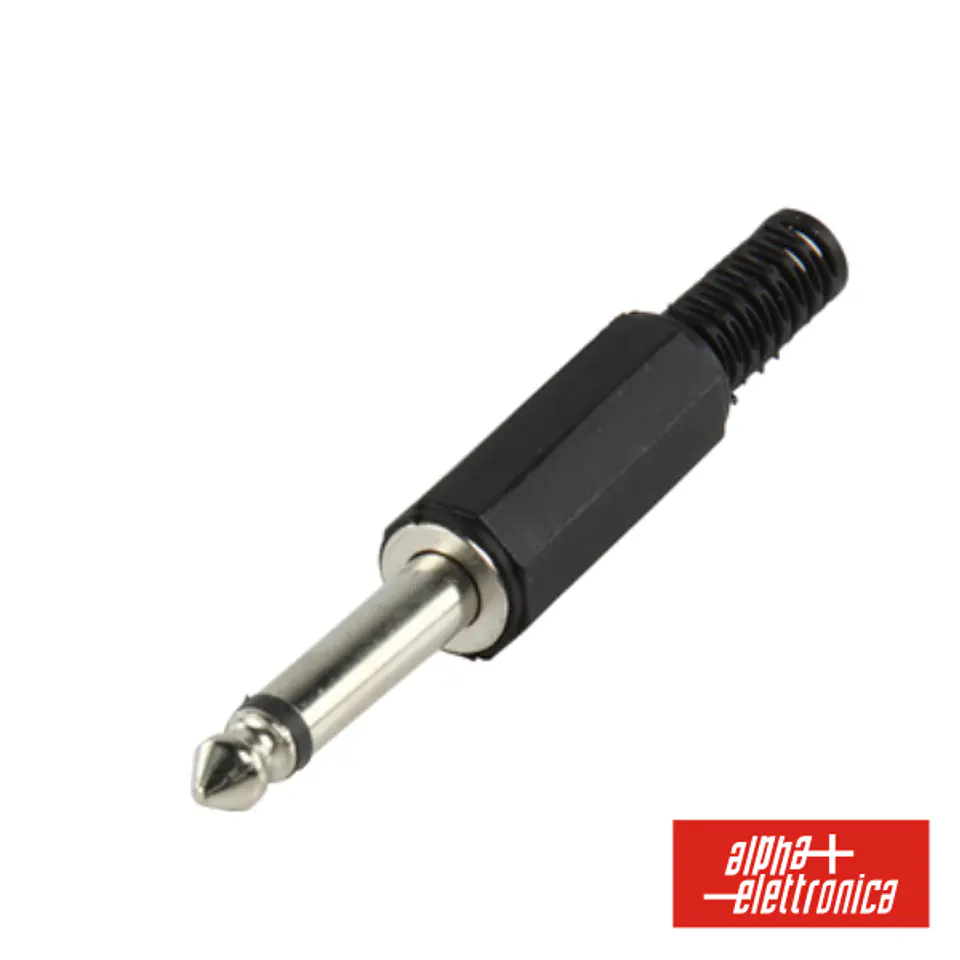 FICHA JACK 6.35MM MACHO MN COM PROTEÇÃO DE CABO 1