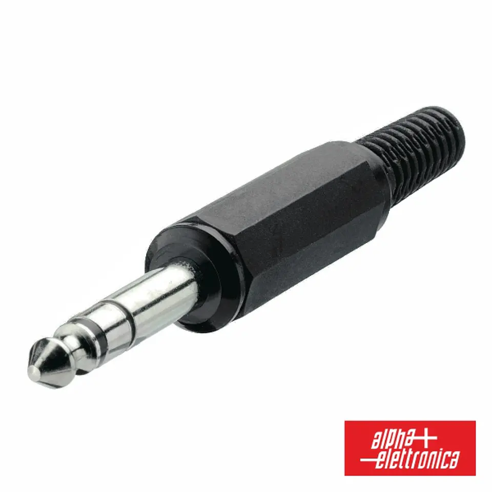 FICHA JACK 6.35MM MACHO ST COM PROTEÇÃO DE CABO 1