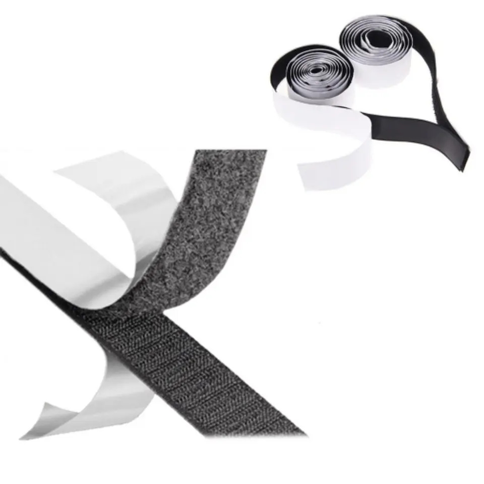 Conjunto de 2 Fitas De Velcro Pretas 19mm/1m 1