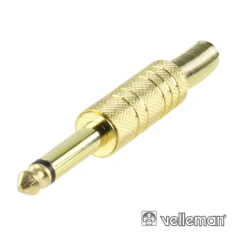FICHA JACK 6.35MM MACHO COM PROTEÇÃO MOLA DOURADO MN