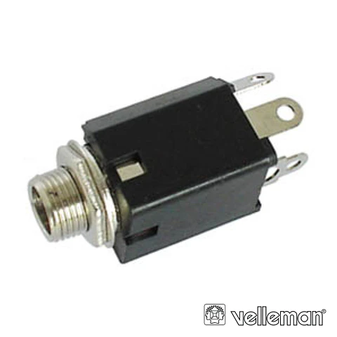 FICHA JACK 6.35MM FÊMEA MN P/ CHASSIS COM INTERRUPTOR