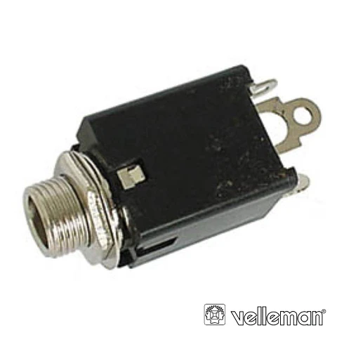 FICHA JACK 6.35MM FÊMEA ST P/ CHASSIS COM INTERRUPTOR