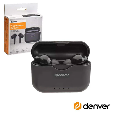 AURICULARES Bluetooth 5.0 COM Mic Dock Carregamento DENVER