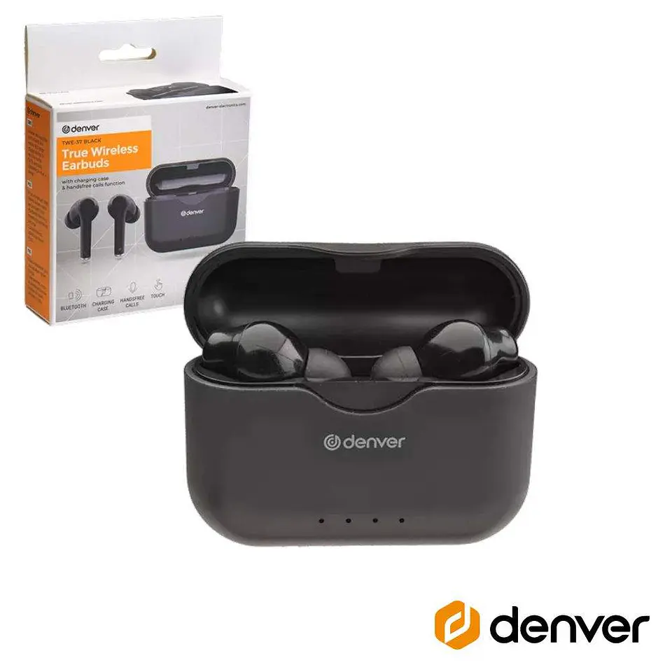 AURICULARES Bluetooth 5.0 COM Mic Dock Carregamento DENVER 1