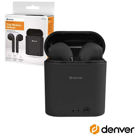 AURICULARES Bluetooth 5.0 COM Mic Dock Carregamento DENVER