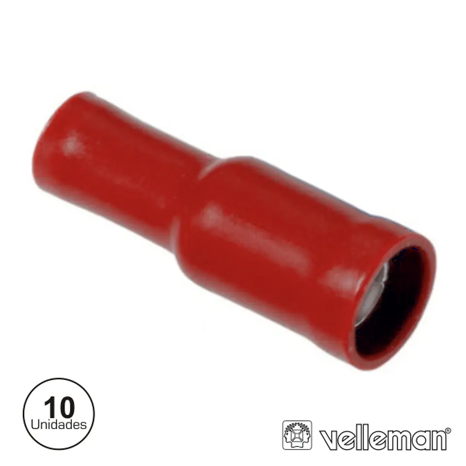 CONJUNTO DE 10 TERMINAIS FÊMEA VERMELHOS 4.9MM 1