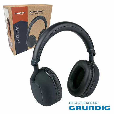 Auscultadores Bluetooth SEM Fios ANC 300mAh Preto GRUNDIG