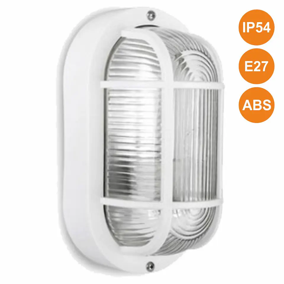 APLIQUE OLHO DE BOI E27 IP54 BRANCO 1
