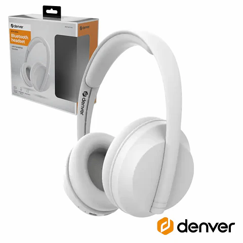 Auscultadores Bluetooth SEM Fios Branco DENVER