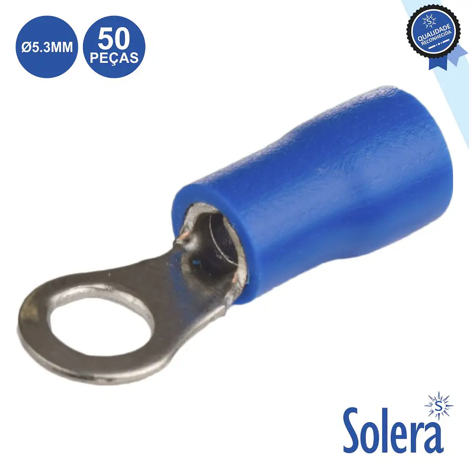 TERMINAL REDONDO ISOLADO 5.3MM 50X AZUL SOLERA 1