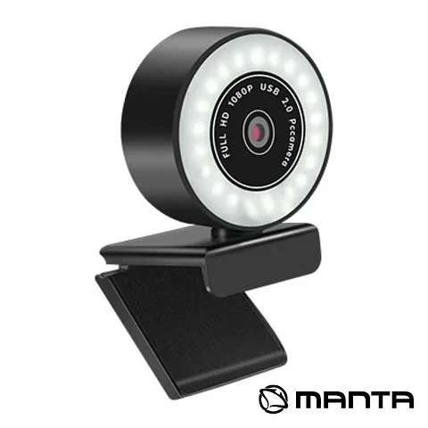 Webcam 1920x1080 COM Microfone E Luz LED MANTA