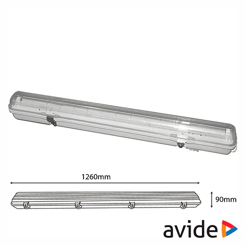 Armadura Estanque 120cm p/ 1 Lâmpadas LED Tubular T8 AVIDE