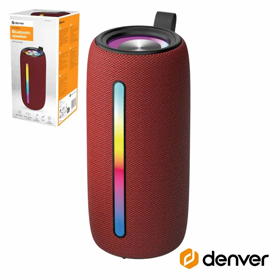 Coluna Bluetooth Portátil RGB TWSEMBAT/SD/MP3/USB DENVER 1