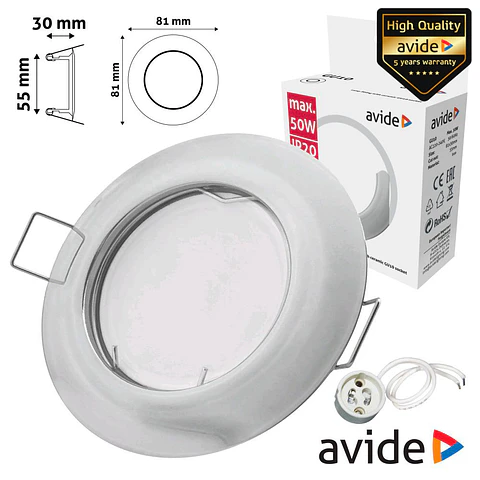 ARO REDONDO FIXO CÓNICO CROMADO P/ MR16-GU10 AVIDE