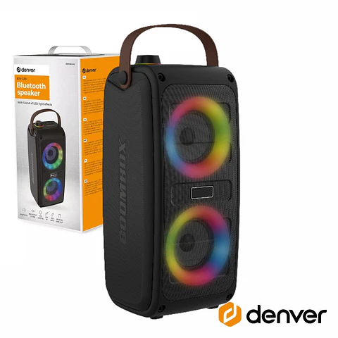 Coluna Bluetooth Portátil 2x5W AUX/USB/SD/MIC DENVER