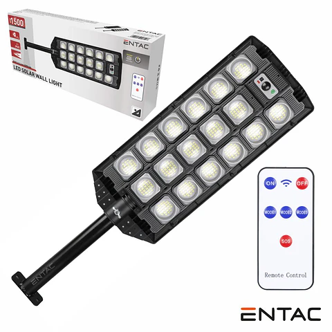 Candeeiro Exterior 80W COM Sensor Movimento E Painel Solar