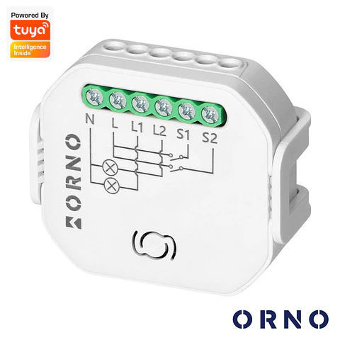 Módulo Relé 2 Canais 2300W 10A WiFi+BT Tuya ORNO
