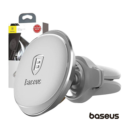 Suporte Telemóvel Magnético COM Porta Cabos Prateado BASEUS