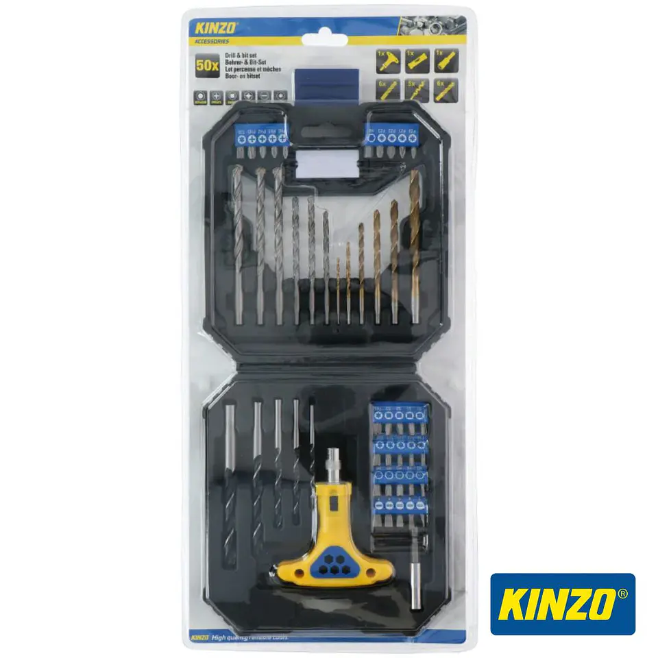 Conjunto de Brocas e Bits COM 50 Pcs. Kinzo 1