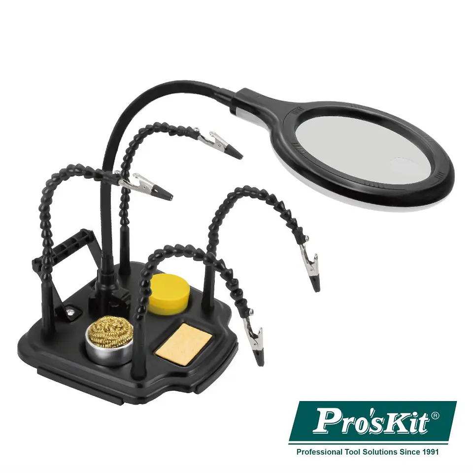 Suporte p/ Soldadura COM Candeeiro, Pinças, Lupa e Acessórios 1