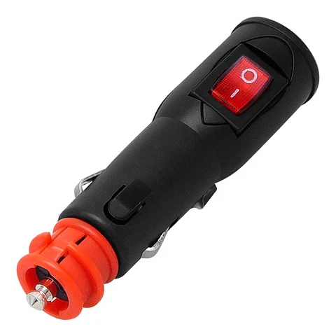 FICHA ISQUEIRO MACHO 12-24V COM INTERRUPTOR LATERAL
