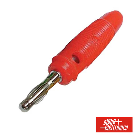 FICHA BANANA 4MM MACHO VERMELHA