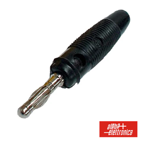 FICHA BANANA 4MM MACHO PRETA