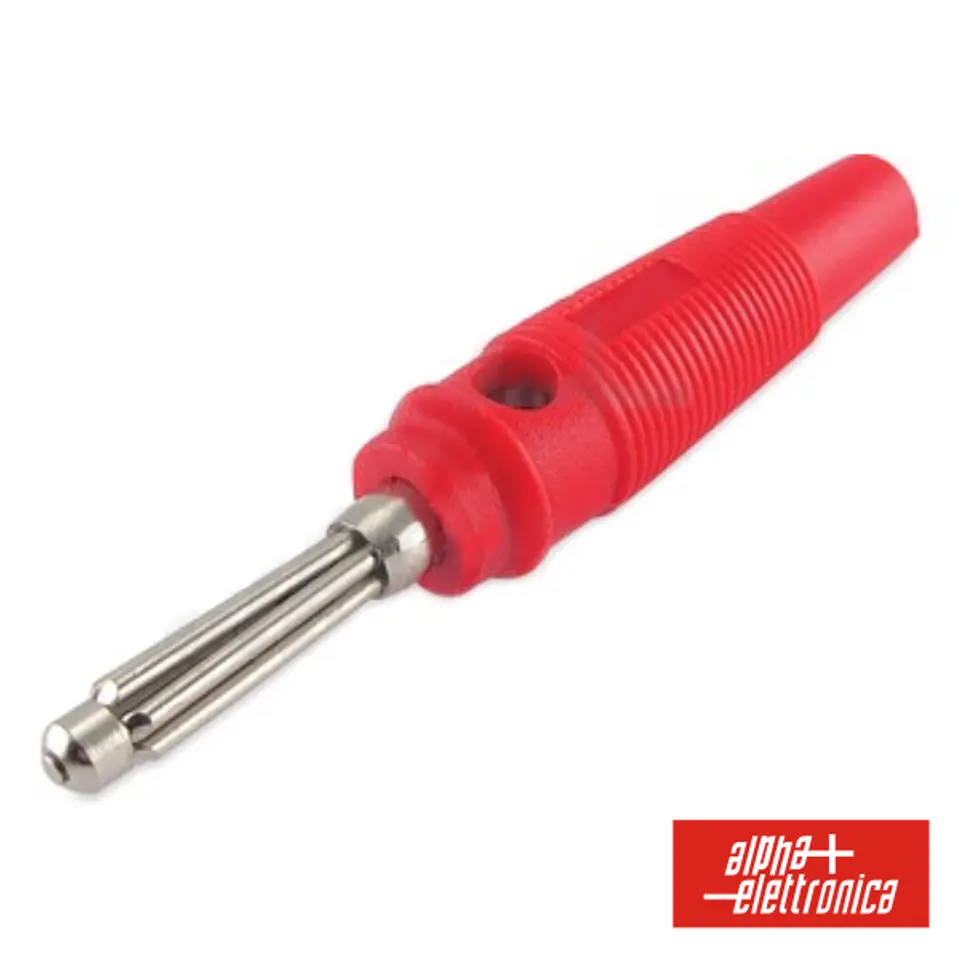 FICHA BANANA 4MM MACHO VERMELHA 1