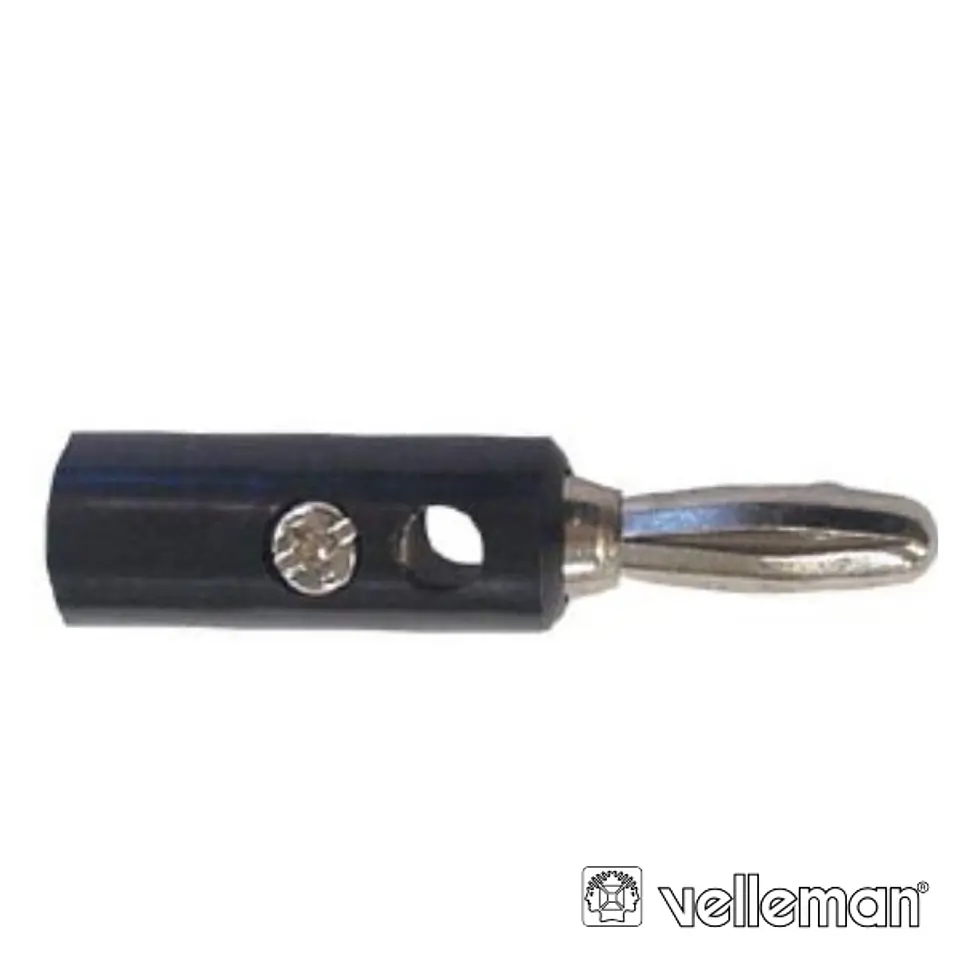 FICHA BANANA 4MM PRETA VELLEMAN 1