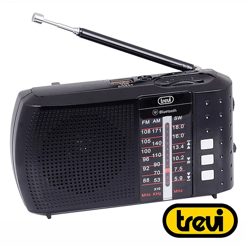 Rádio Portátil AM/FM/BT Clássico Preto TREVI