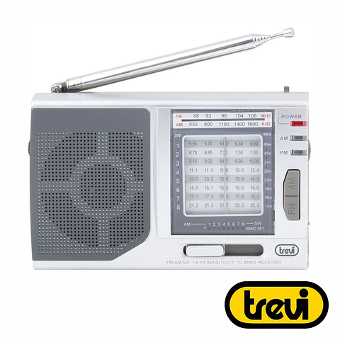 Rádio Portátil AM/FM Clássico Cinzento TREVI