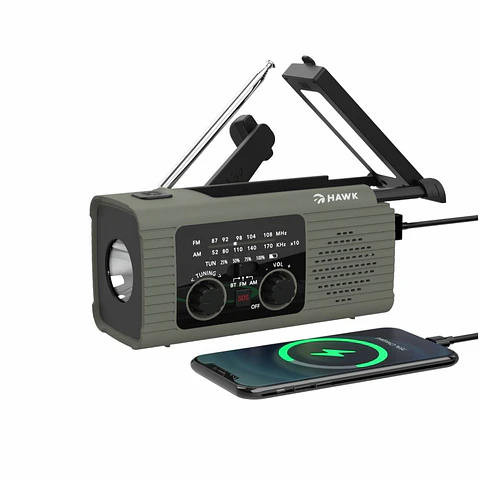 Rádio Solar FM/AM COM Dínamo/Lanterna/Powerbank/Bluetooth
