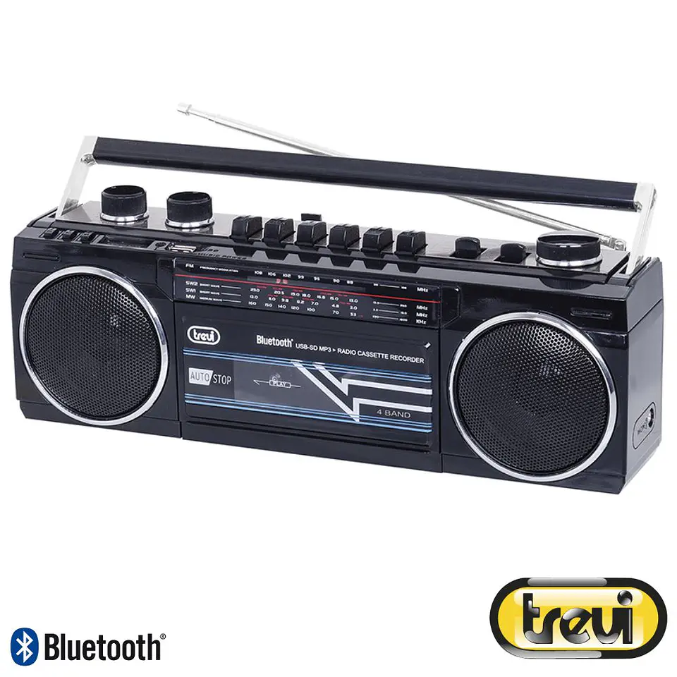 Rádio MP3 COM MW/FM/SW1-2 Bluetooth Preto TREVI 1