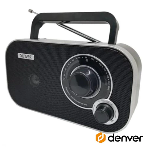 Rádio FM Portátil Preto DENVER