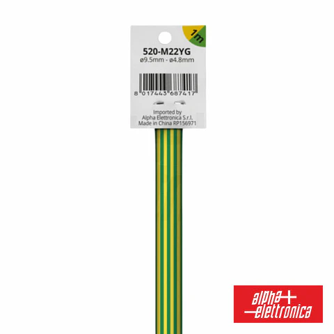 Tubo Manga Termoretrátil 2:1 9.5mm 1M Verde/Amarelo