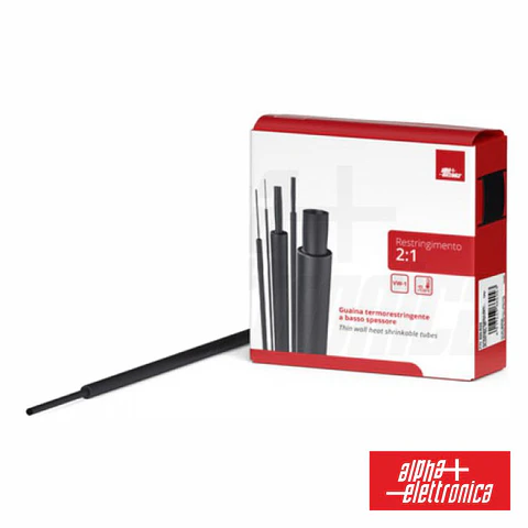 Tubo Manga Termoretráctil 9.5mm 6m Preto ALPHA