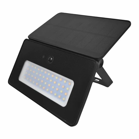 Foco LED COM Painel Solar E Sensor PIR 20W 1100lm 6500K Preto
