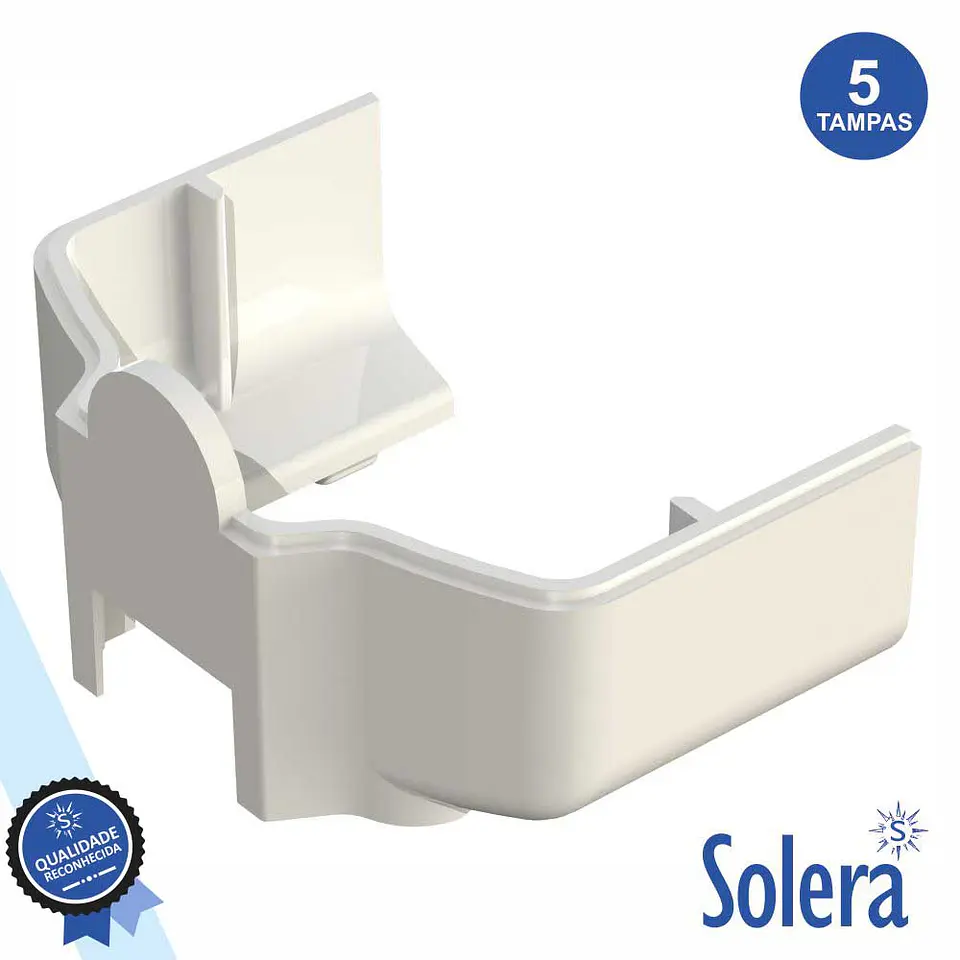 CONJUNTO 5 TAMPAS P/ CALHA TÉCNICA PVC SOLERA 1