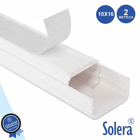 CALHA TÉCNICA PVC COM ADESIVO 10x16MM 104MM² 2M SOLERA