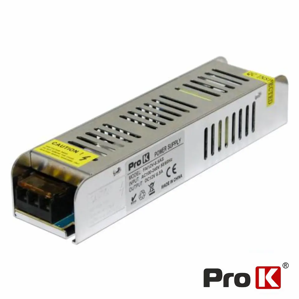 Fonte de Alimentação Industrial Slim 12V 75W 6.5A PROK 1