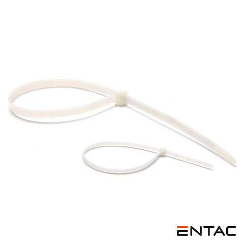 Conjunto 50 Braçadeiras Nylon 2.5x200mm Branco ENTAC