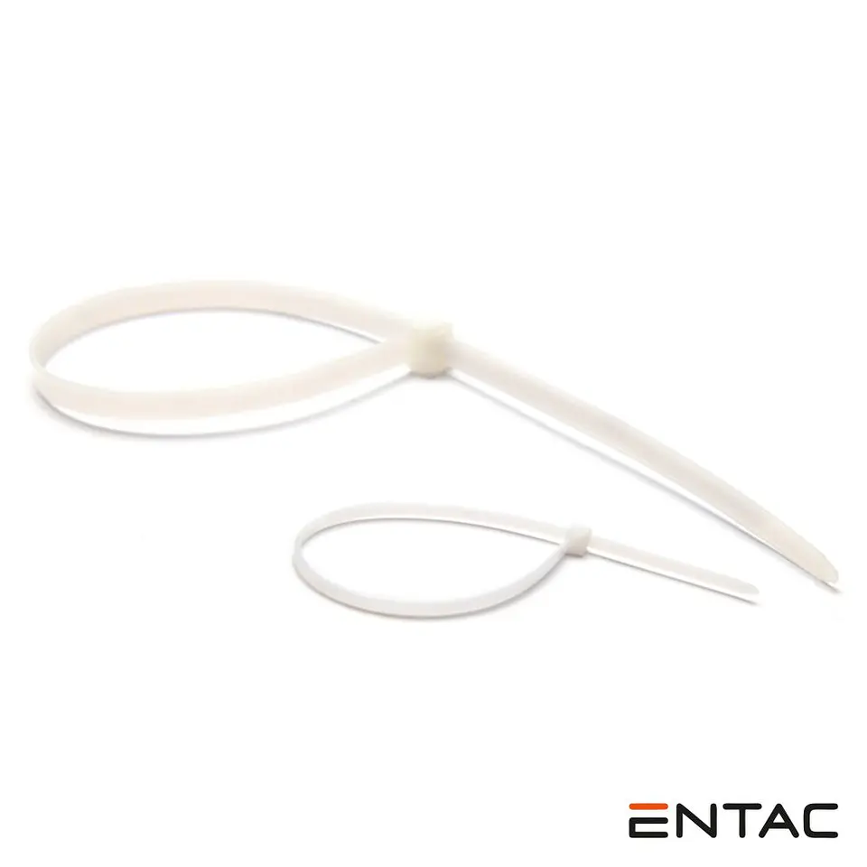 Conjunto 50 Braçadeiras Nylon 2.5x200mm Branco ENTAC 1