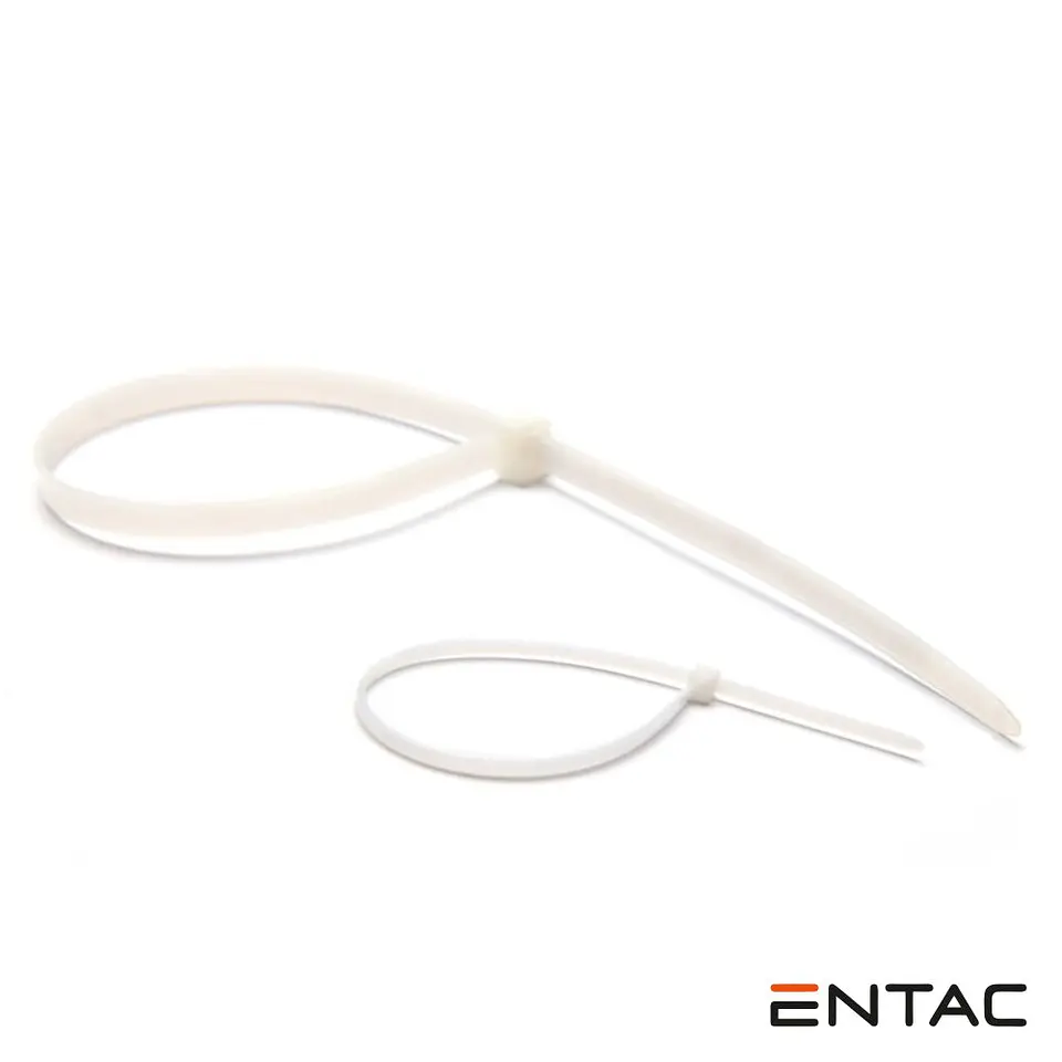 Conjunto 50 Braçadeiras Nylon 3.6x100mm Branco ENTAC 1